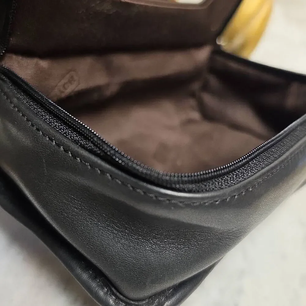 Vintage Coach Chubby Case Black leather cosmetic case